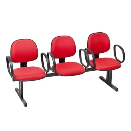 Cadeiras secretária executiva fixa dobre longarina - braços corsa opcionais 5007sl