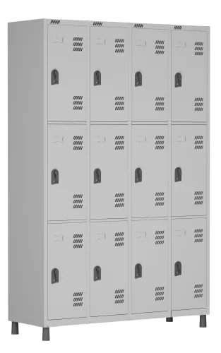Roupeiro de aço P12/8 - Locker com pitão ou fechadura - 1820x1225x420mm