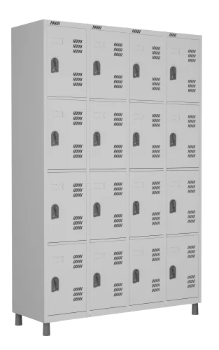Roupeiro de aço 16 - Locker com Fechadura ou pitão - 1820x1225x420mm