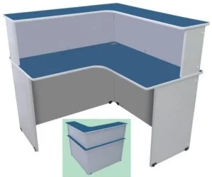 Balcão de atendimento curvo GM em mdp de 15mm - acabamento em perfil T