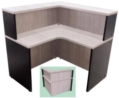 Balcão de atendimento curvo GM - tampo superior de 30 ou 40mm e inferior engrossado para 30 ou 40mm